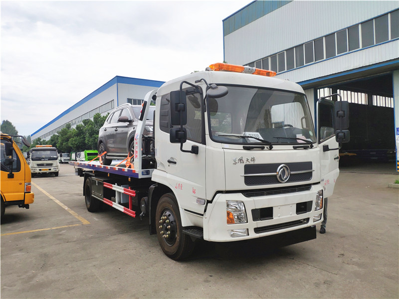 東風天錦一拖二平板清障車