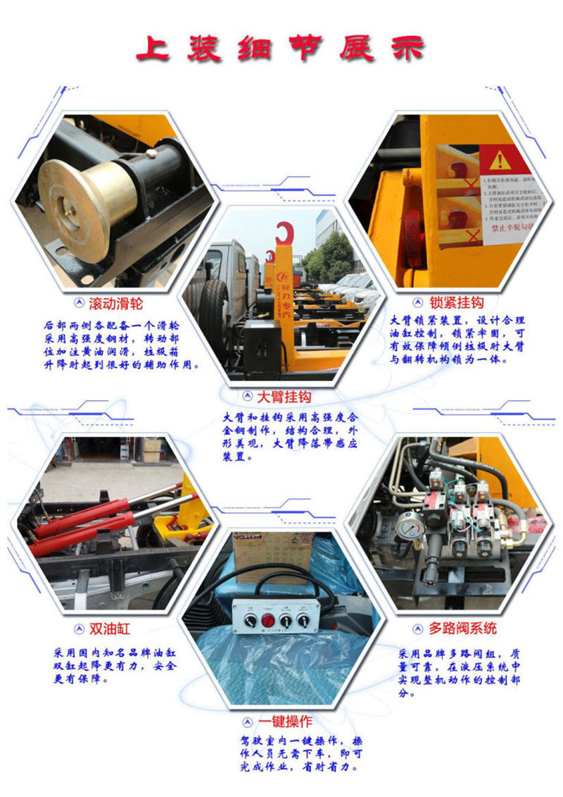 車廂可卸式垃圾車上裝細節(jié)分解圖
